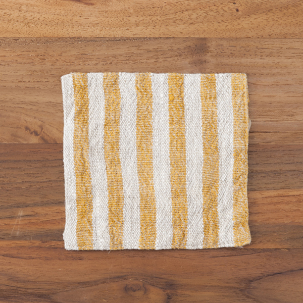 リネンテイルズ ラスティックコレクション コースター マスタード 10×10 / Linen Tales
