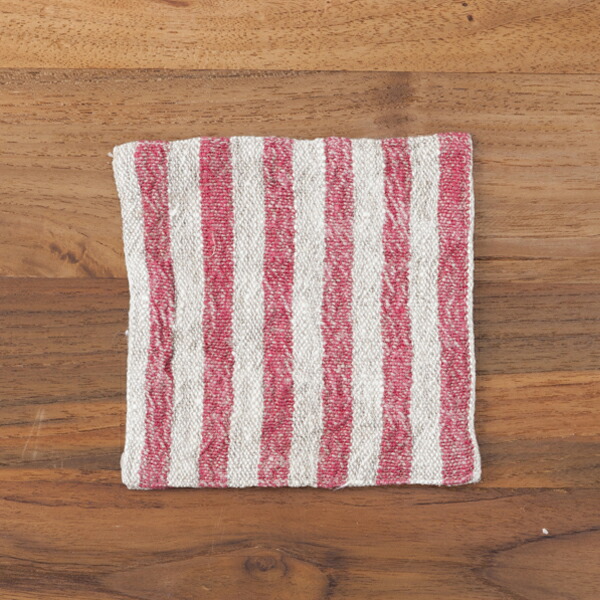 リネンテイルズ ラスティックコレクション コースター レッド 10×10 / Linen Tales