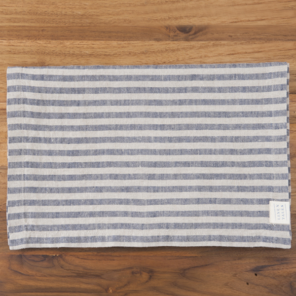 リネンテイルズ ストライプコレクション テーブルランナー ブルー×ナチュラル 40×200 / Linen Tales