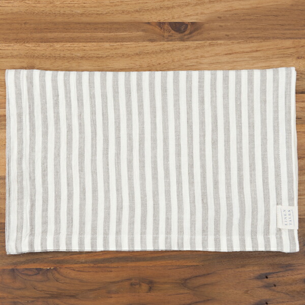 リネンテイルズ ストライプコレクション テーブルランナー ホワイト×ナチュラル 40×200 / Linen Tales