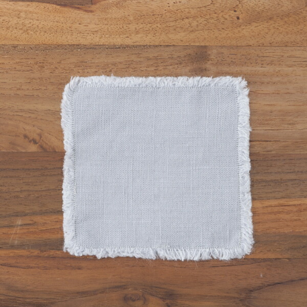 リネンテイルズ ヴィンテージコレクション フリンジ コースター ライトグレー 10×10 / Linen Tales