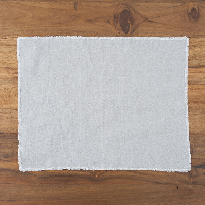 リネンテイルズ ヴィンテージコレクション フリンジ プレイスマット ライトグレー 35×45 / Linen Tales