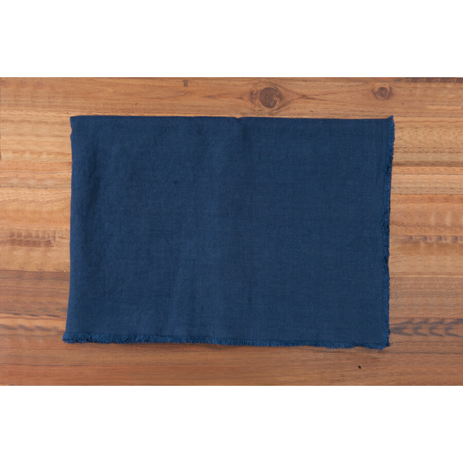 Linen Tales リネンテイルズ フリンジ テーブルクロス ネイビー 140 Linen Tales リネンテイルズ フリンジ テーブルクロス ネイビー 140