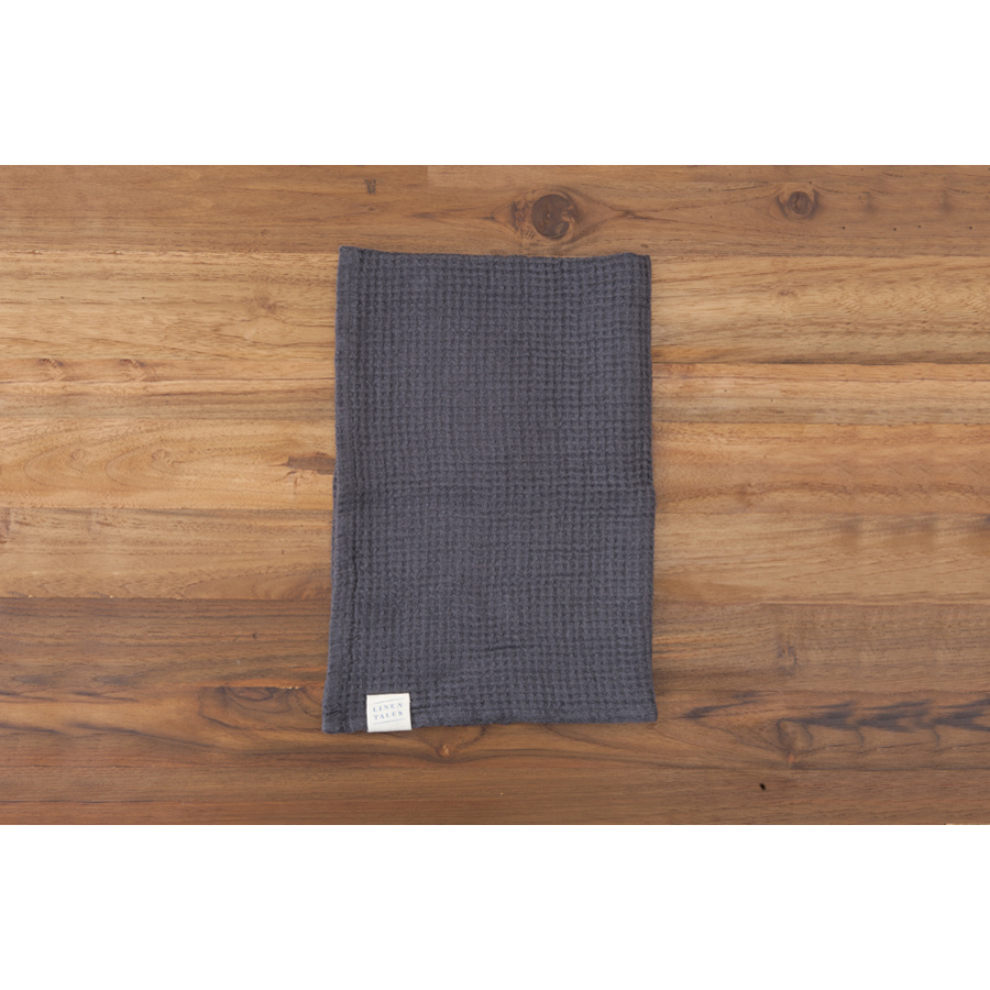 リネンテイルズ ワッフルタオル フェイスタオル ダークグレー 45×65 / Linen Tales