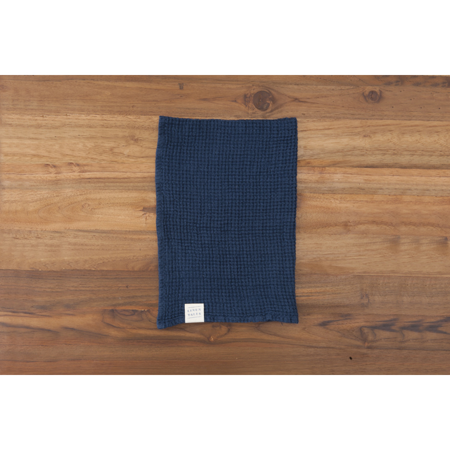 リネンテイルズ ワッフルタオル フェイスタオル ネイビー 45×65 / Linen Tales