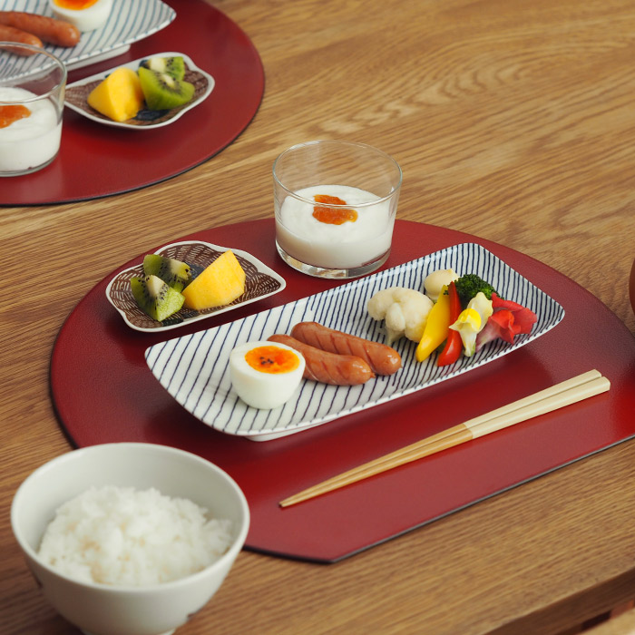 Prokitchen プロキッチンオリジナル 単品 半月盆 両面 黒 赤 食器と料理道具の専門店 プロキッチン