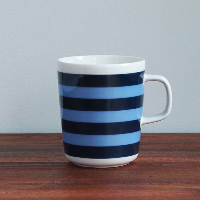 マリメッコ マグカップ 250ml タサライタ ダークブルー / marimekko Tasaraita