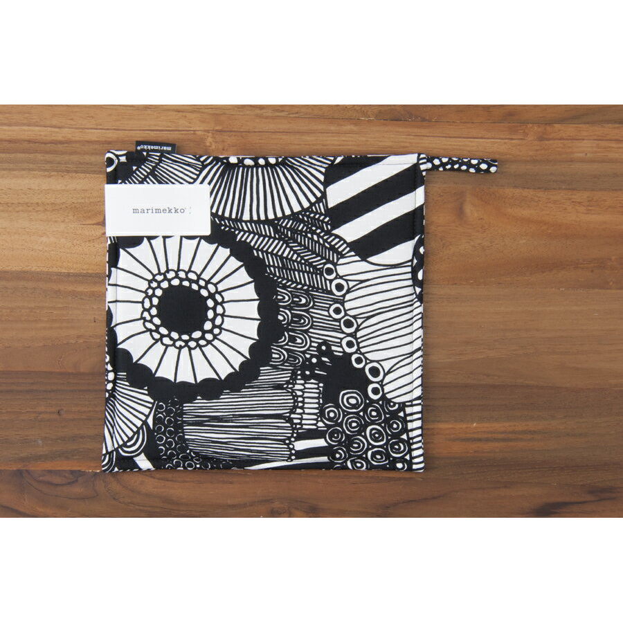 【取扱終了0912】【決算SALE】マリメッコ ポットホルダー シイルトラプータルハ ブラック / marimekko Siirtolapuutarha