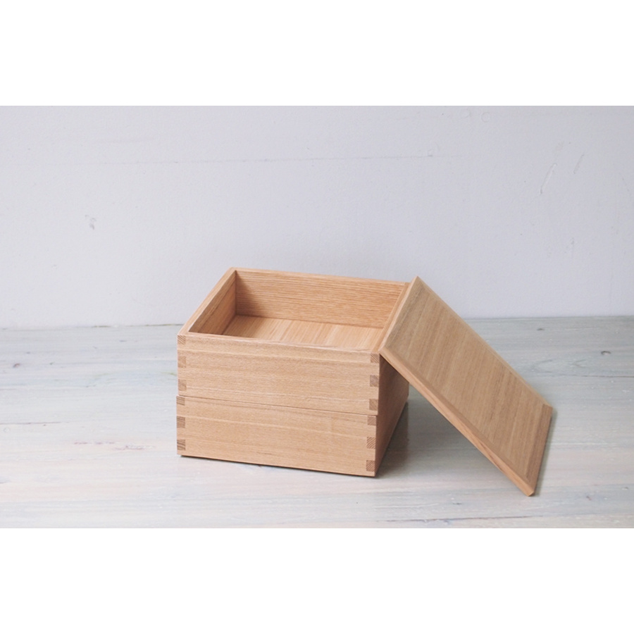 【23Wセール】松屋漆器店 白木 5寸二段重 内白木