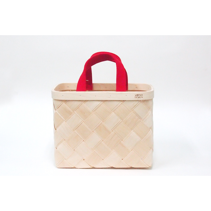ヴェルソデザイン LASTU ショッピングバスケット 白樺 レッド / versoDESIGN