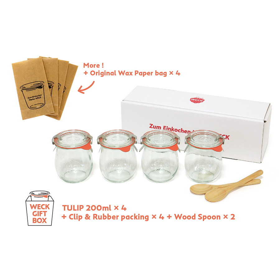 ウェック ギフトボックス (チューリップシェイプ 200ml 4個セット) / WECK