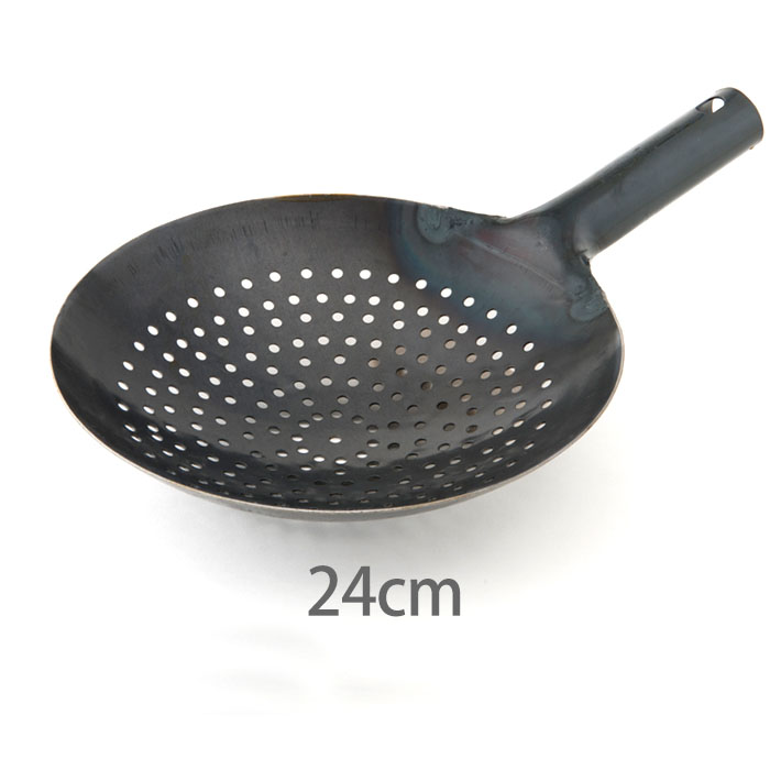 ★【受注生産品】山田工業所 鉄打出片手鍋 穴明 ジャーレン 24cm