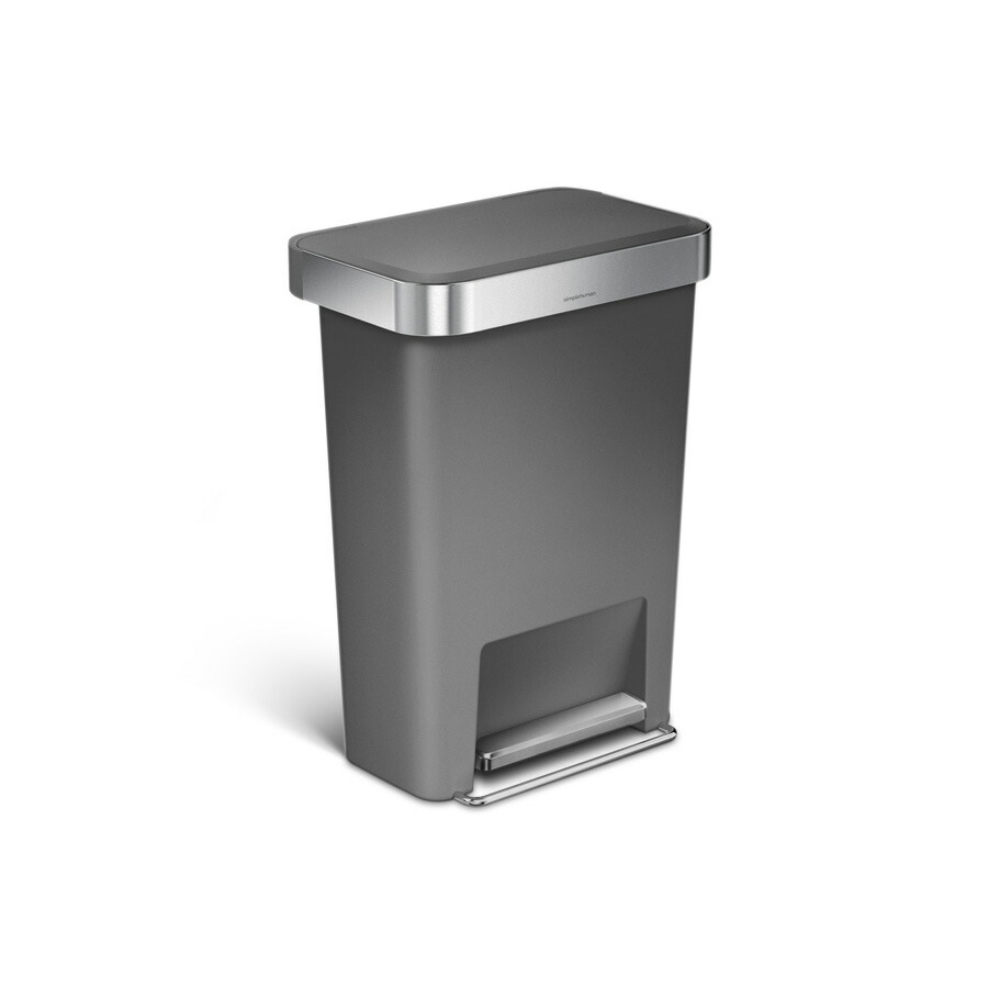 【同梱不可】simplehuman シンプルヒューマン ステップダストボックス プラスチック 45L グレイ レクタンギュラー / simplehuman ※