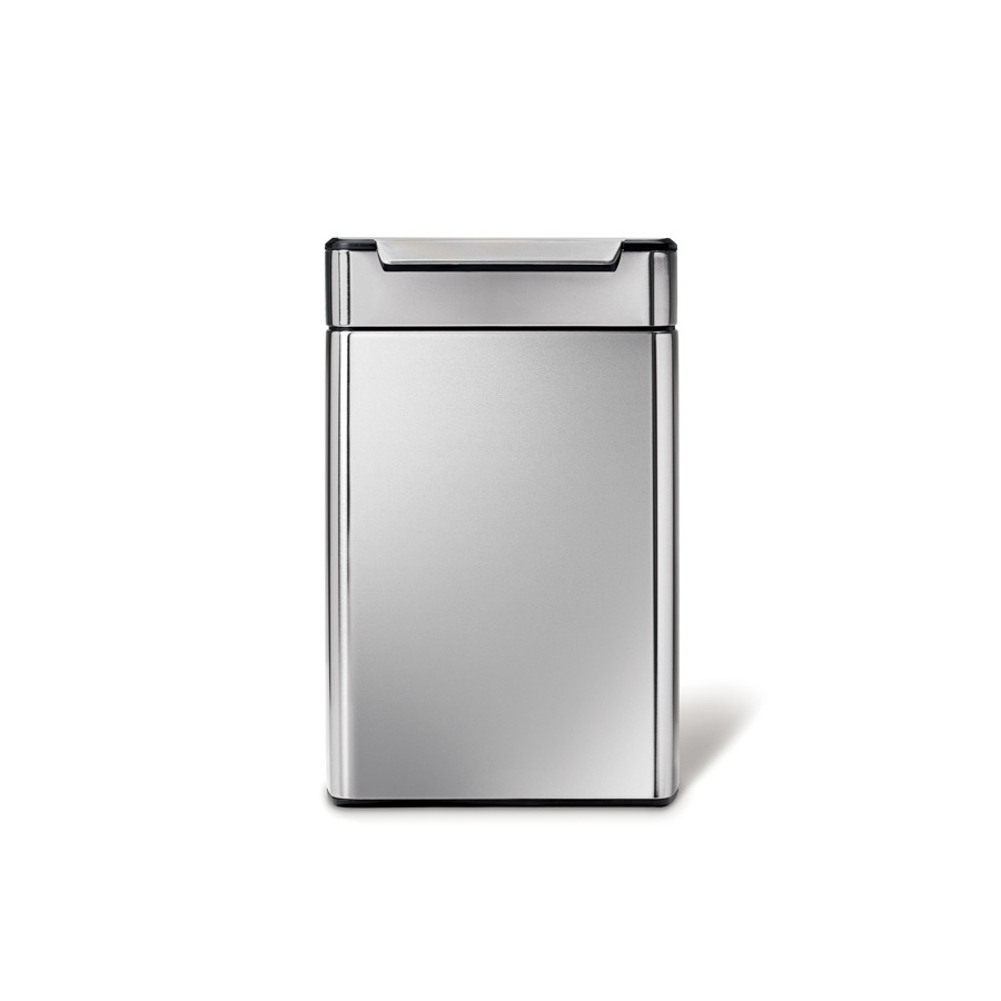 【同梱不可】simplehuman　シンプルヒューマン　タッチバーダストボックス　リサイクル　ステンレス　48L　ツヤ消し　レクタンギュラー　/　simplehuman